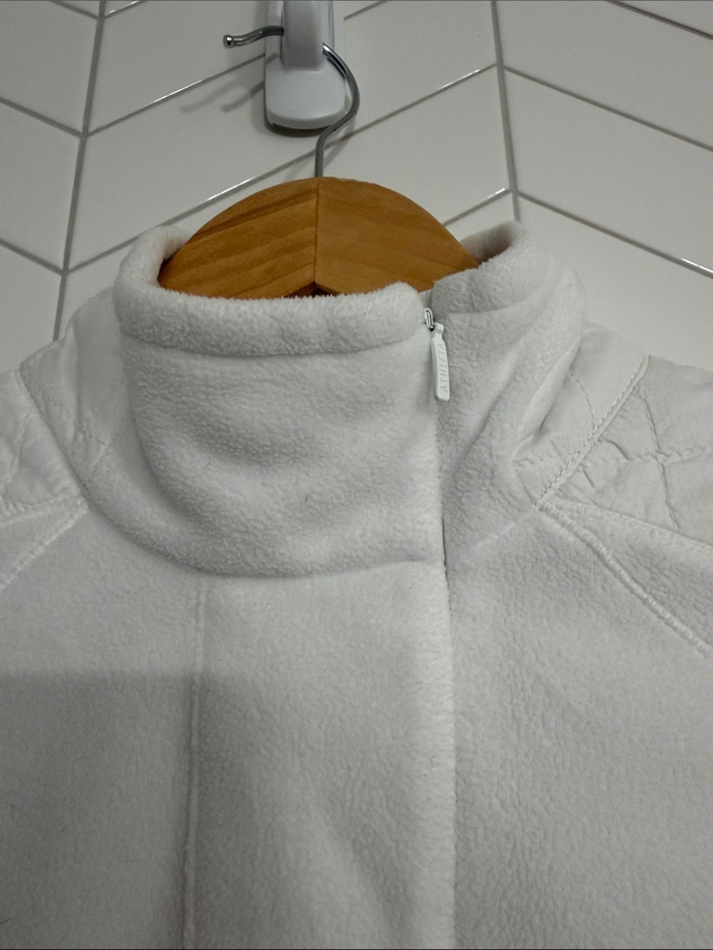 Athleta white mixed-media half-zip pullover in women’s size XS - Picture 8 of 11